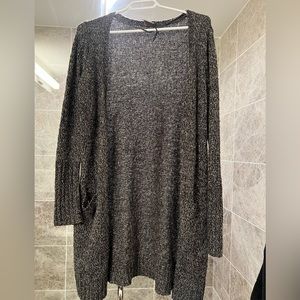 Vero Moda long grey open knit cardigan